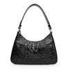 Aidrani New Women's Crocodile Pattern Single Shoulder Crossbody Bag Fashionable and Versatile Cowhide Underarm Bag