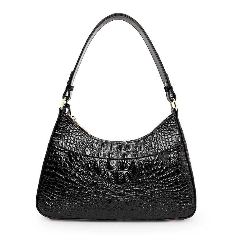Aidrani New Women's Crocodile Pattern Single Shoulder Crossbody Bag Fashionable and Versatile Cowhide Underarm Bag