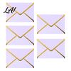 Stiff Double Offset Paper 5Pcs Western Style Envelopes with Gold Foil Trim Invitation Elegant Handwritten Letter Holders for Wedding Greeting Cards,