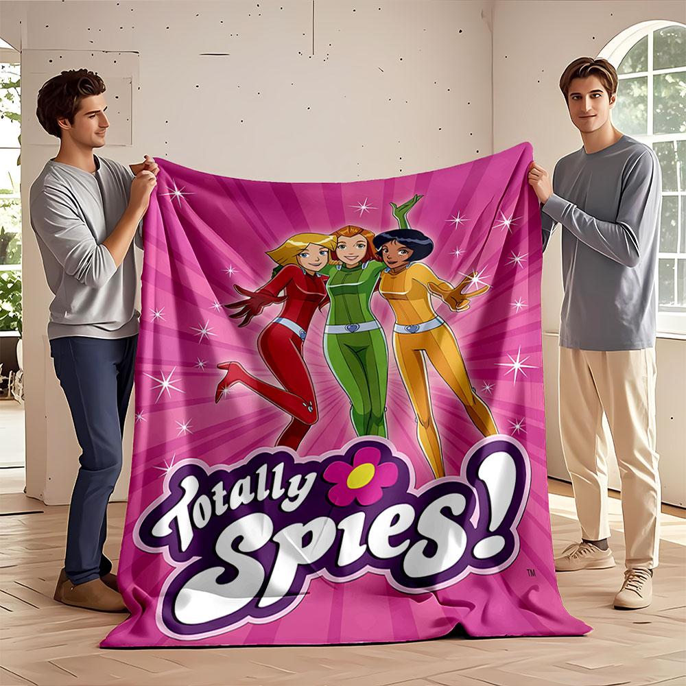 Radial pink lines with white stars behind three colorfully dressed figures. for all seasons blanket lunch break throw gift