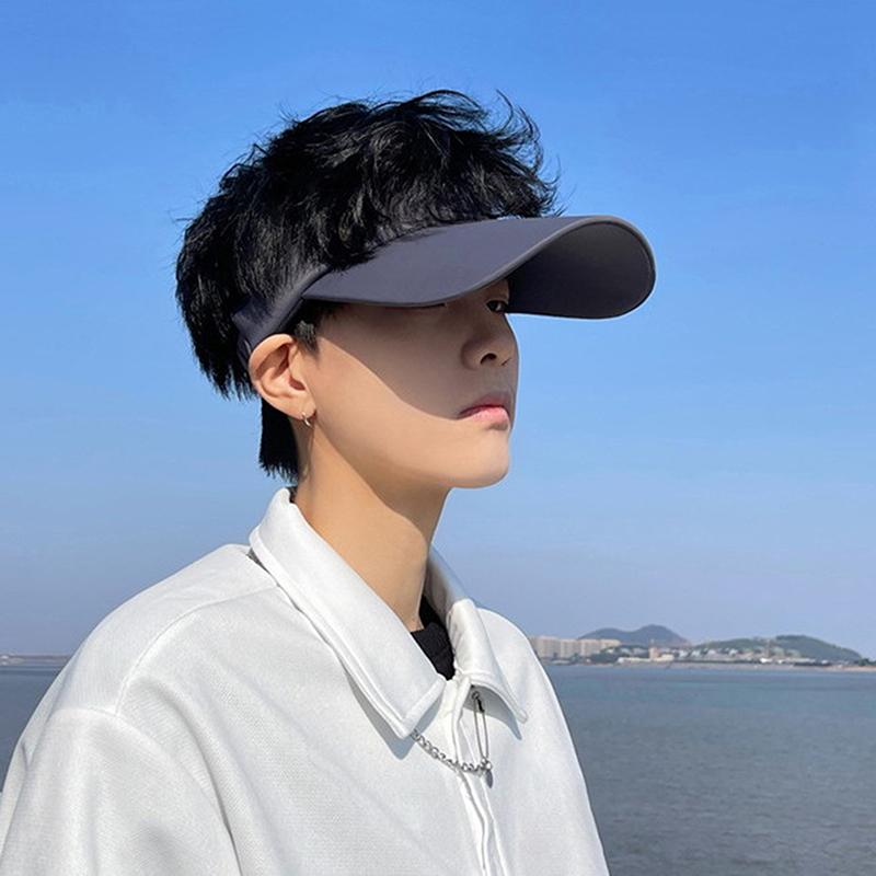 Cooling Stretchy Visor Ice Silk Long Brim Empty Top Hat Summer Uv Protection Men Sun Hats Cycling Running Sports Golf Visor Cap