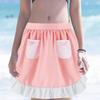 Women Maid Apron Ruffled Waist Apron Halloween Maid Costume Accessories Kitchen Apron with 2 Pocket for Baking Gardening