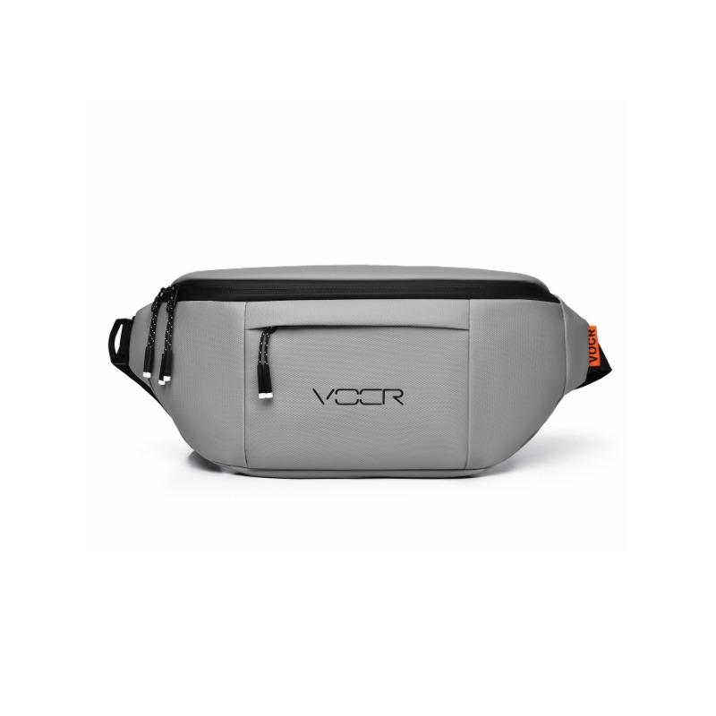 New waterproof leather film breast bag men's trendy outdoor fanny bag casual shoulder chest bag men's messenger bag