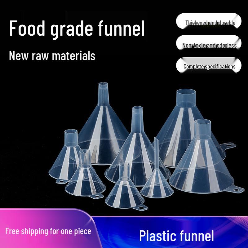 Laboratorní plastový nálevka - Silný průhledný kuželový design, Dlouhá krční část, Velká velikost, Malý průměr.