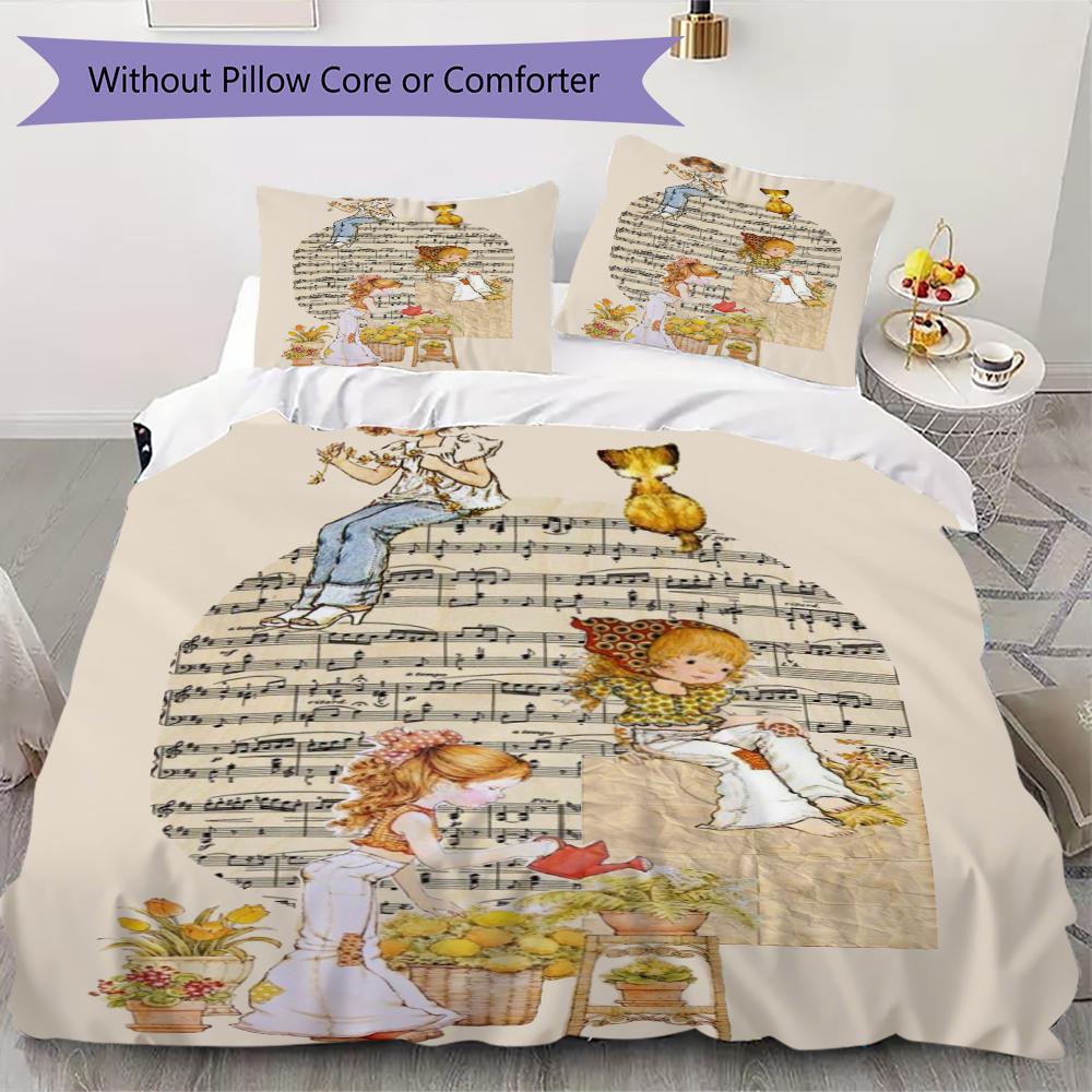 

Sarah Kay Pattern Bedding uilt Set uilt Cover Pillowcase Home Decoration Birthday Gift (1 * duvet cover + 2 * pillowcase without core)144 135x200cm