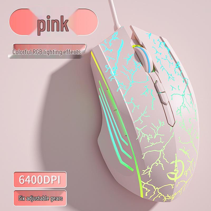 Wired Silent Mechanical Gaming Mouse with Side Buttons for Laptop/Desktop