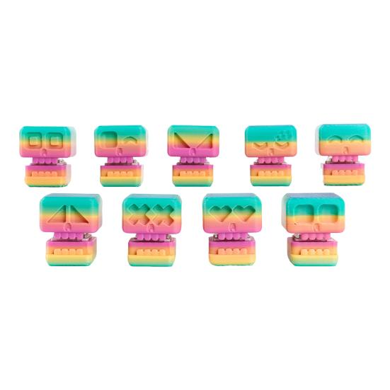 9 Pcs Skull Fidget Clicker Toy 3D-Printed Skull Stress Relief Toy Gradient Color Keyboard Clicker Fidget Button for Office Workers Anxiety Relief