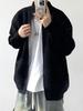 Men's Gray Knit Cardigan: Autumn Relaxed Fit Stand-Up Collar Jacket