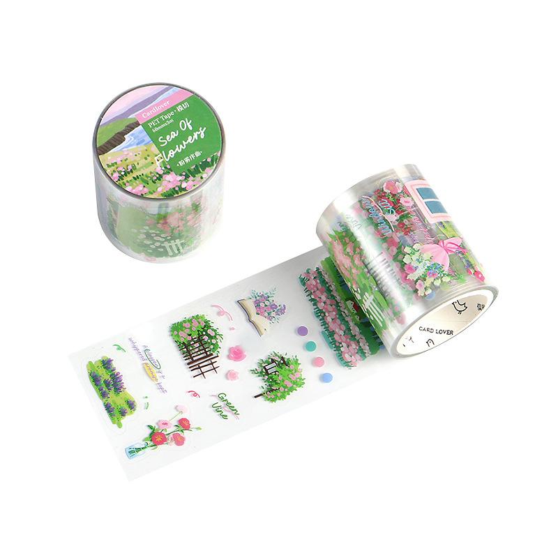 5cm×300cm Tape Only the Flowers Know Series Artistic Floral Landscape Hand Account DIY Materials