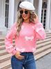 European and American style loose pullover sweater women's autumn and winter new towel embroidered jacquard knitted sweater