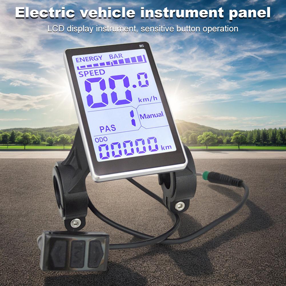 Electric Bike LCD Display Screen Waterproof E Scooter M5 Panel Universal Electric Bike LCD Display Meter for Electric Bike