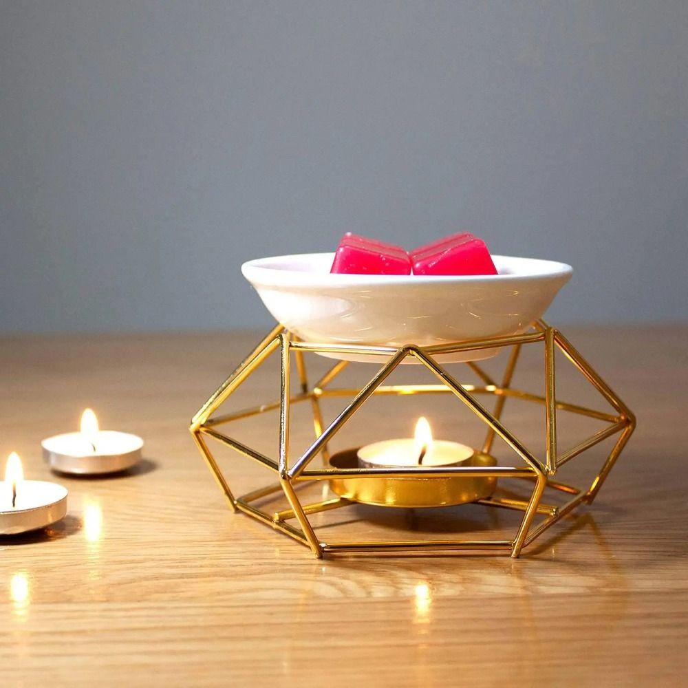 Romantic Candle Holder Rhombus Shape Incense Burner Gift Tealight Holder  Candlelight Dinner Props