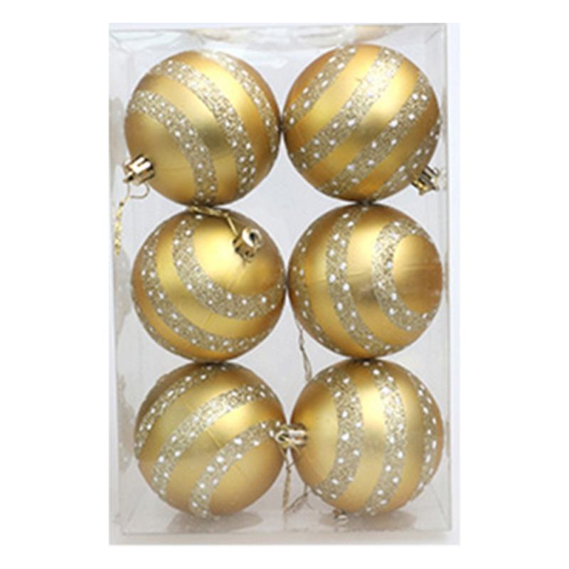 

Glitter Plastic Ball Christmas Ornaments Set of 6 Hand Painted Christmas Tree Ornaments 8CM Balls for Home Decor Party Holiday 8CM