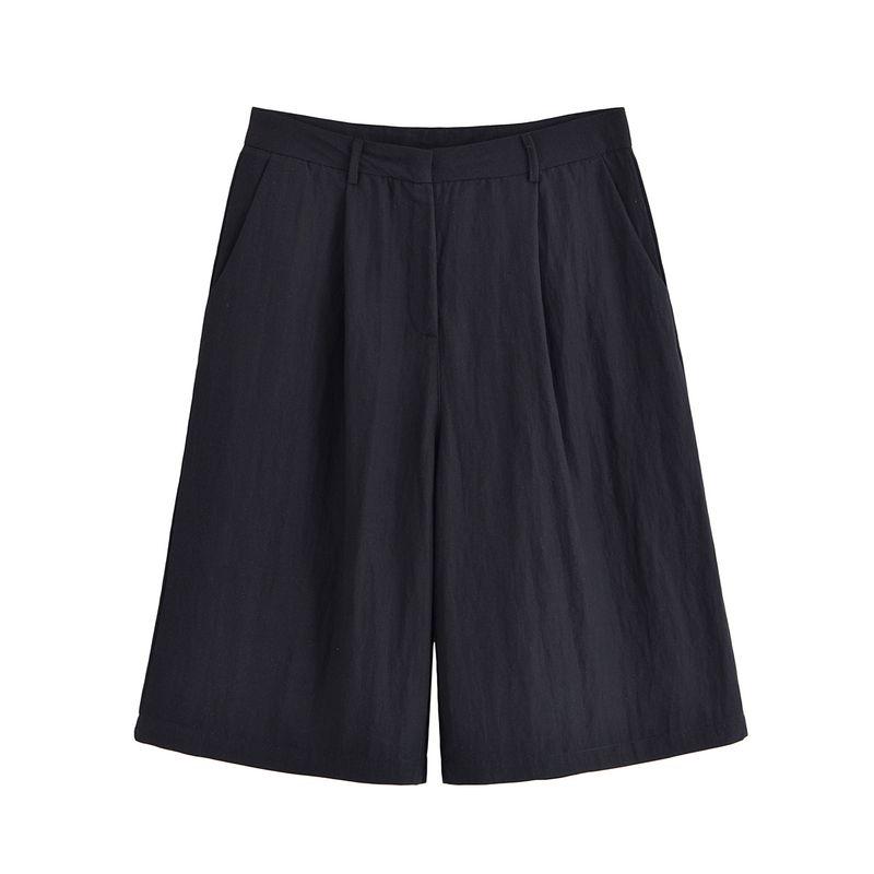 Lapel Half Sleeve Shoelace Suit Outwear 87057896 Mid Waist Pleated Straight Shorts 87067896