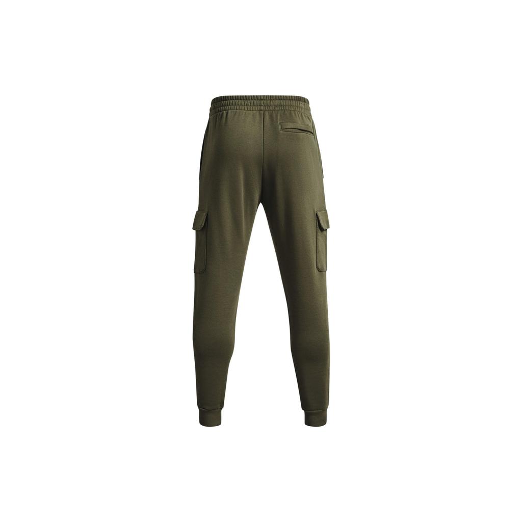 Under Armour Rival Fleece Cargo Joggers With Warm Fleece Lining And Elastic Cuffs Men Bottoms Green 1382134-390