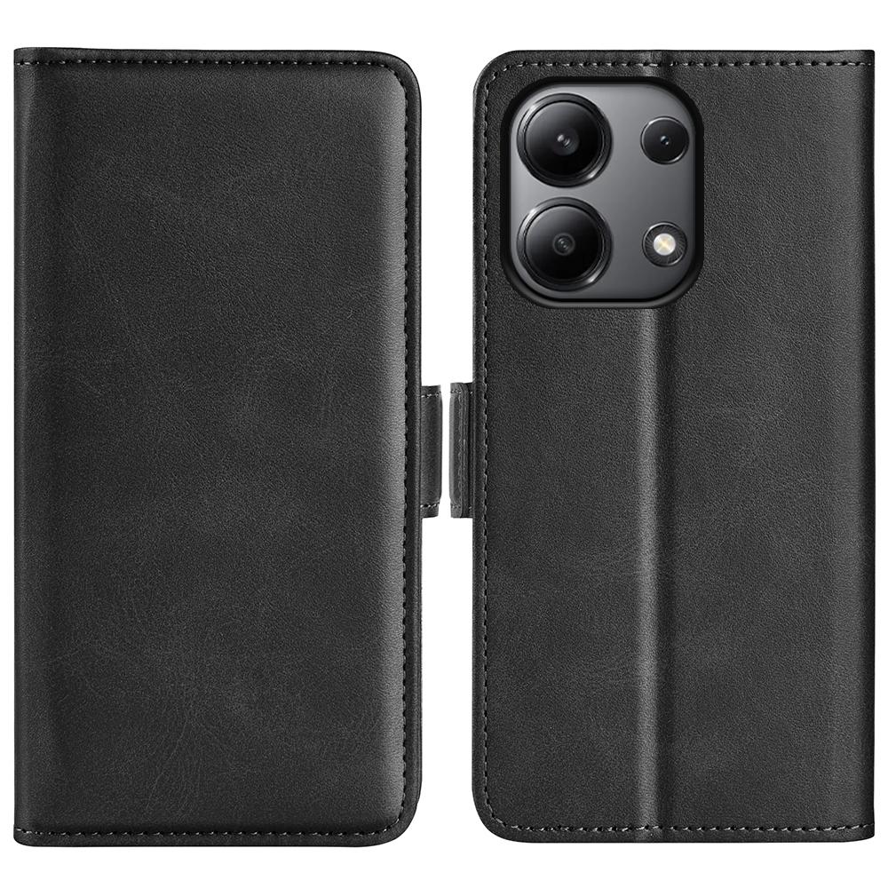 For Xiaomi Redmi Note 13 4G Cell Phone Case Dual Magnetic Clasp Leather Protective Cover