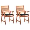 Day and Night - Day and Night Garden Dining Chairs and Cushions 2 Pcs Solid Acacia Wood