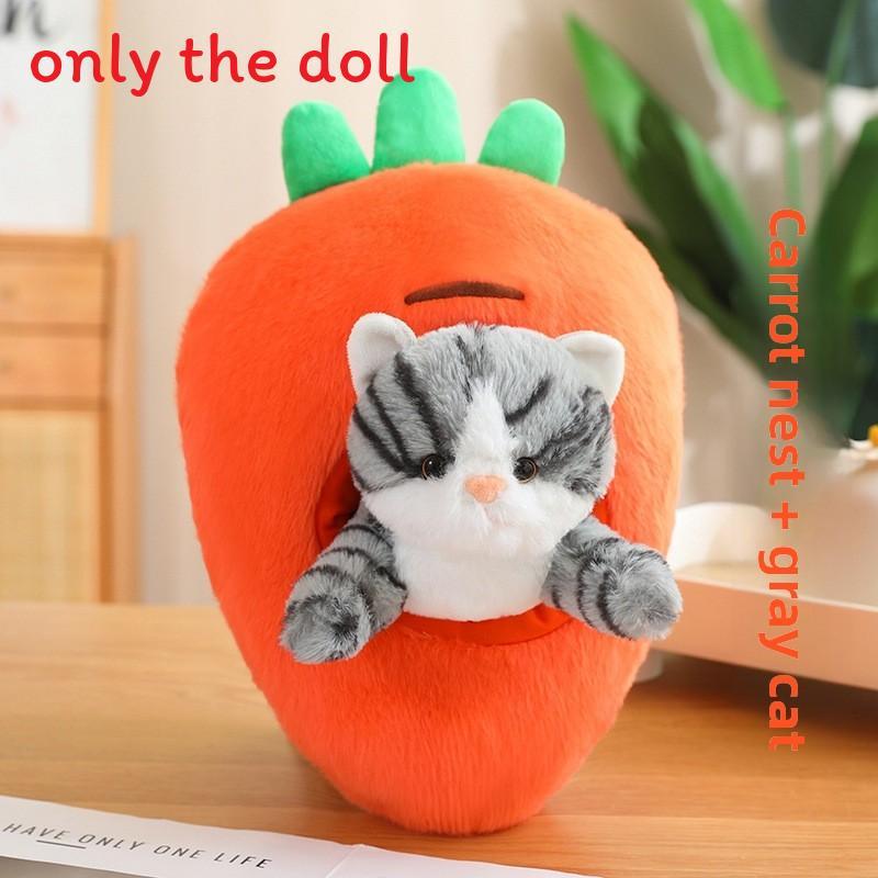 Creative Cat Plush Toy With Detachable Fruit Pillow For Kids And Collectors