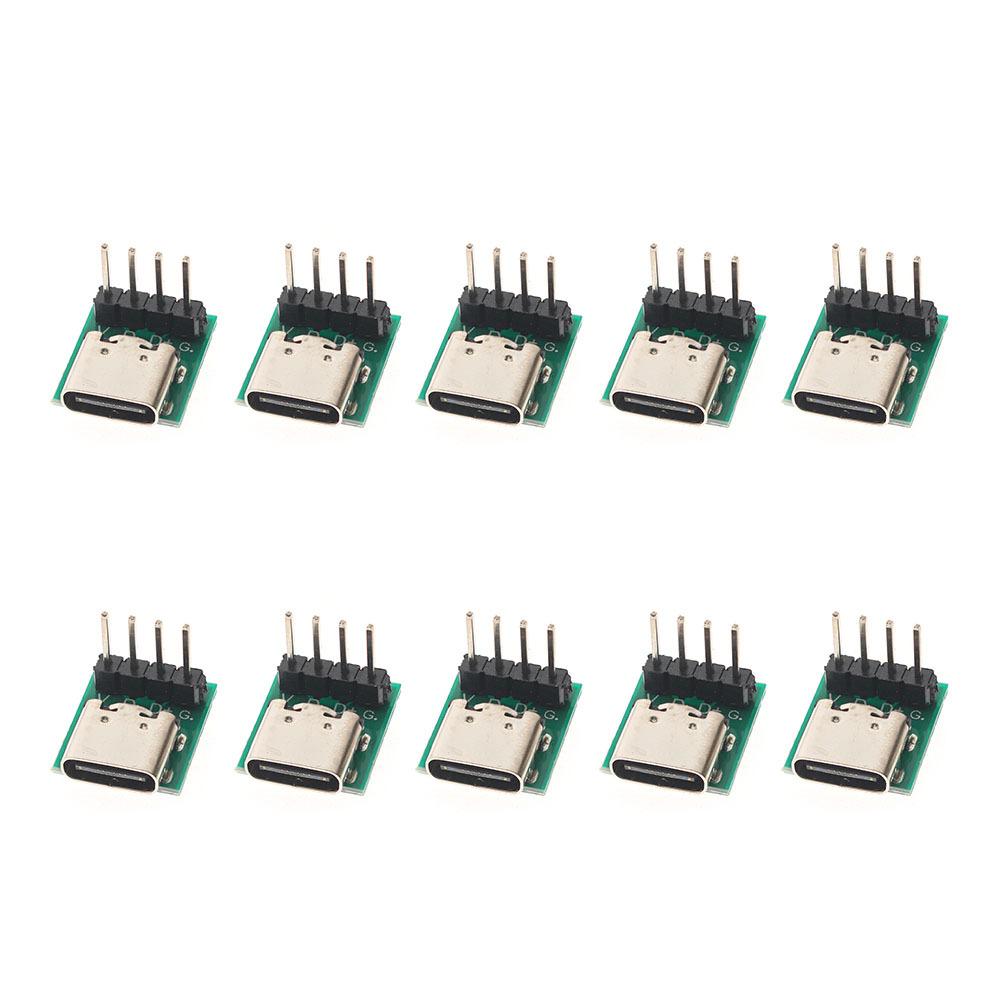 10PCS USB3.1 Type-C Test Board Kit- Female Connector Set - 16P 2.54mm PCB Converter for High-Current Power Supply Adapters