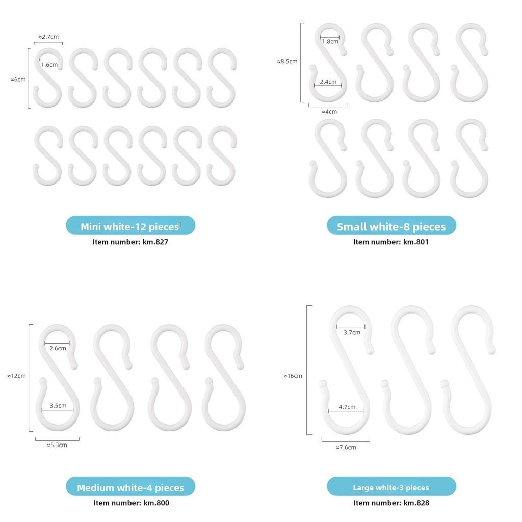 Plastic S Hooks For Home Organization With Double Hooks Load Capacity For Diy Closet Storage
