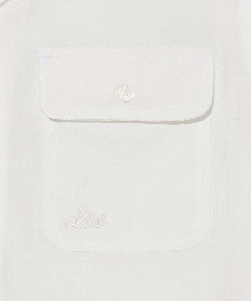 LEE Women Seersucker Two-Pocket Short Sleeve Shirt White
