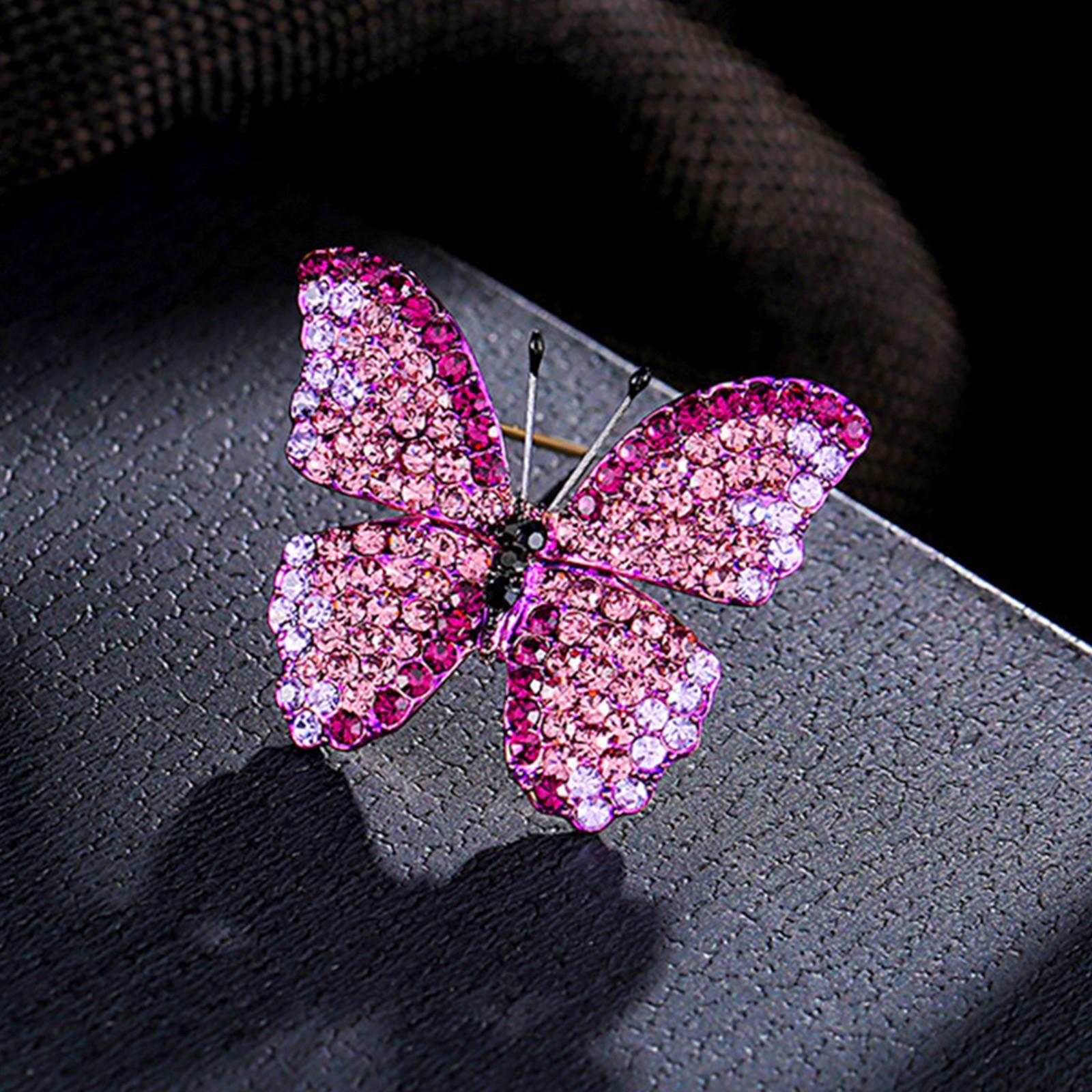 

Бриллиантовая бабочка брошь шарф свитер аксессуары One Size розовый