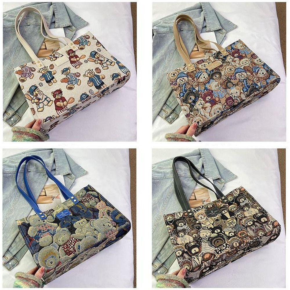 Lässige Umhängetasche Cartoon Bärenmuster Tragetasche Neue Handtasche