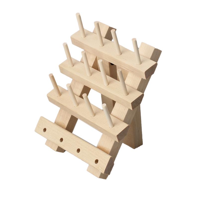 Creative Wooden Folding Thread Spool Rack - Holds 46 Spools/Bobbins for Sewing and Storage