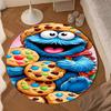 Elmo And Cookie Sesame Friends Round Rug for Livingroom,Bedroom, Palyroom, Chair Rug, Area Rug, Circle Carpet, Large Size Decor Fan Christmas Gift
