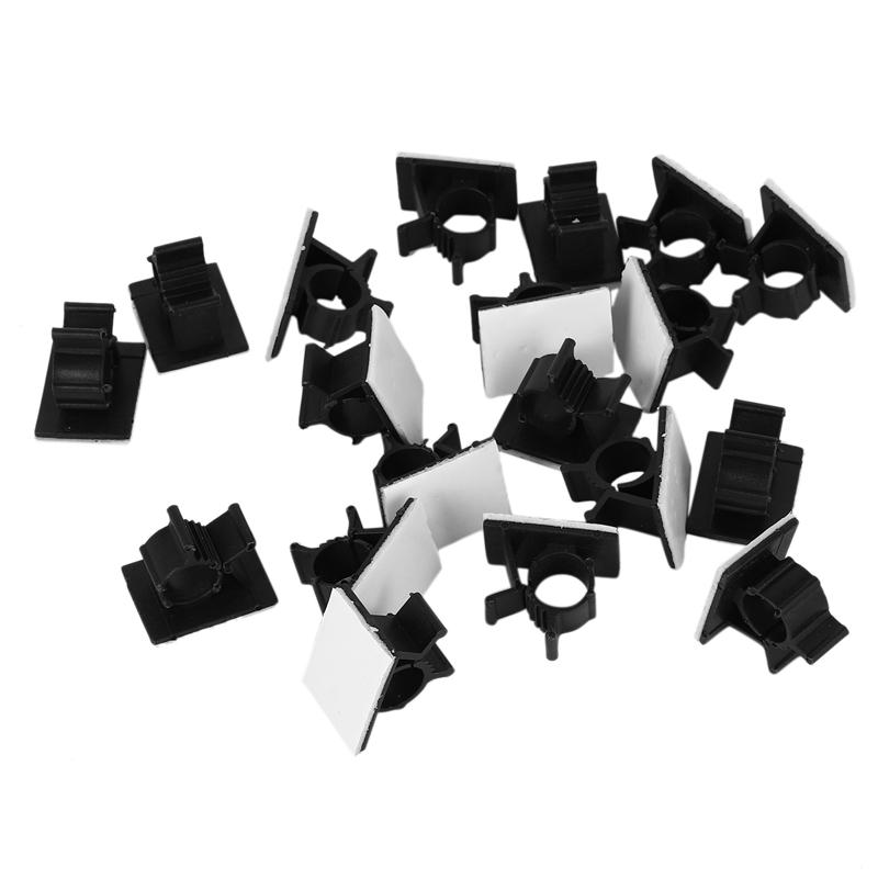 100Pcs Black Adjustable Plastic Cable Clamps Self Adhesive Car Cable Clips Wire Organizer
