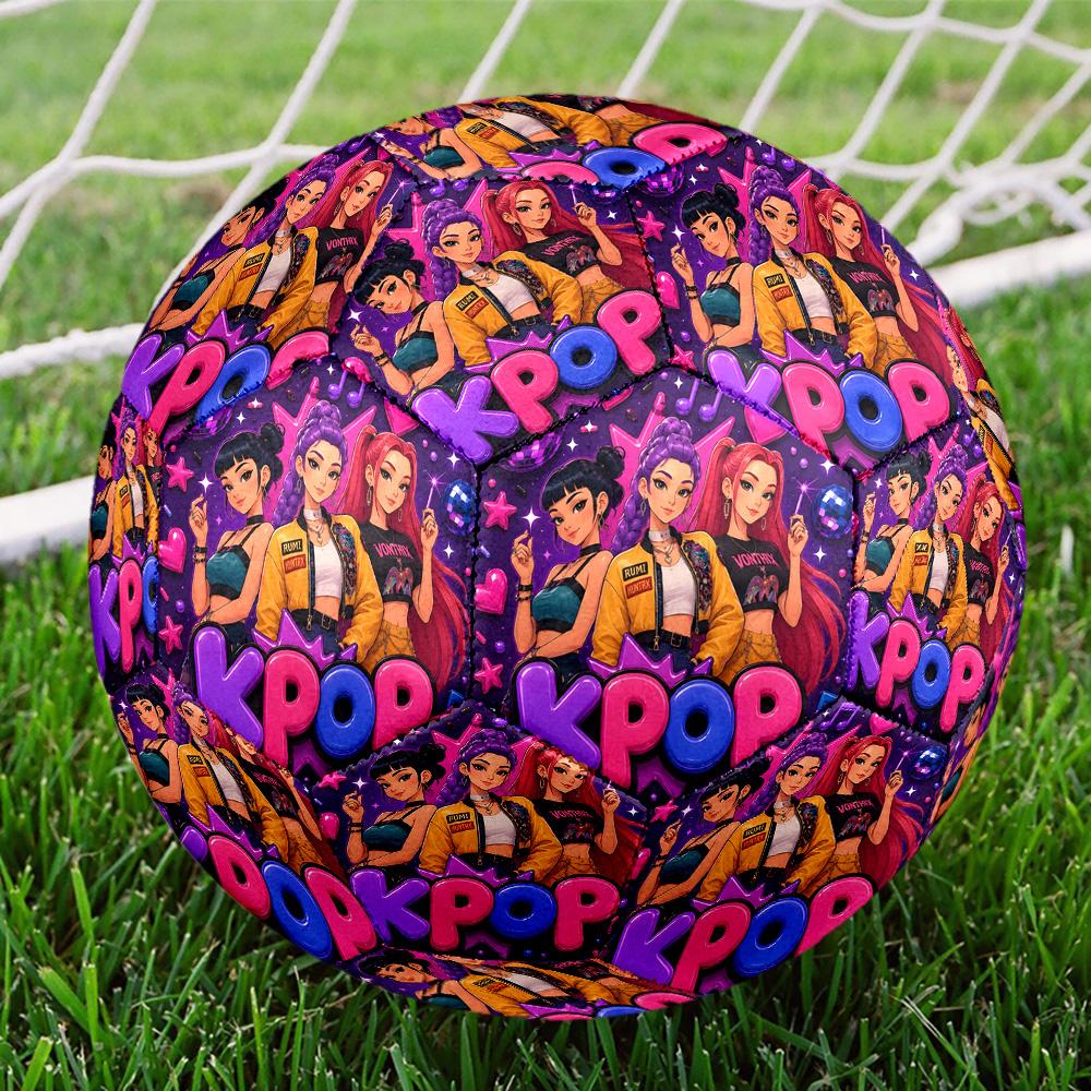 K Print Size 5 Soccer Ball, Standard Match Football for Sports Game and Team Practice, Ideal Gift for Soccer Fans