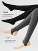 Women's Thickened Dark Gray Leggings, Plus Velvet, Extra Warm, Autumn/Winter Outerwear with Lambswool