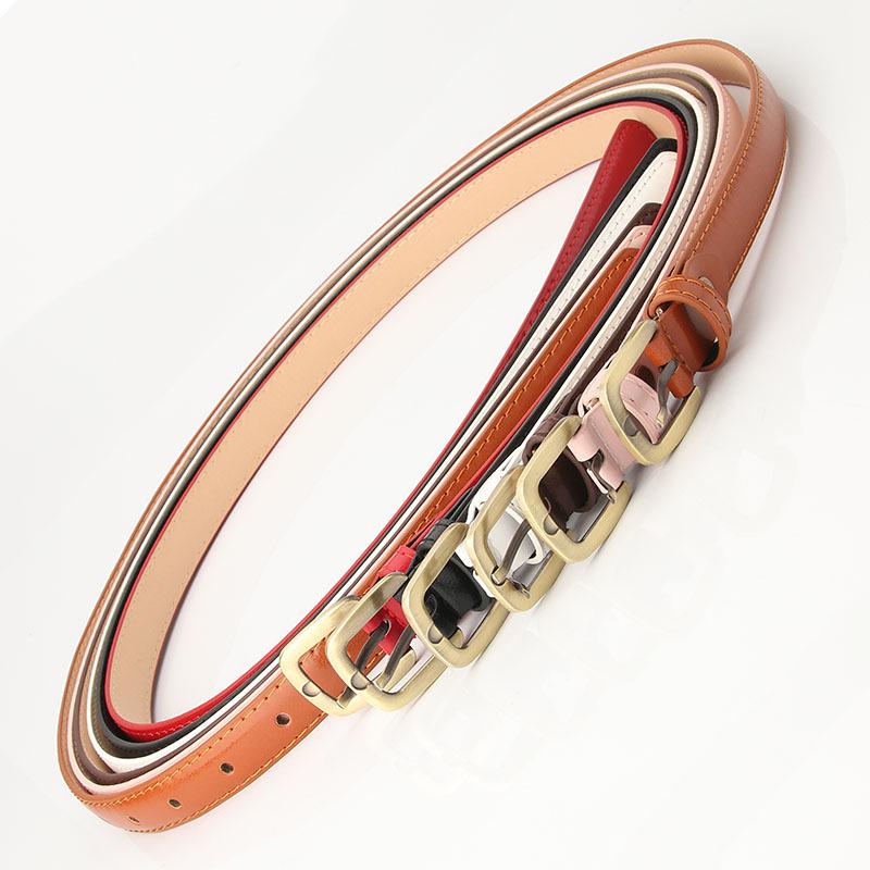 Ladies' Fashionable and Versatile Dress, Clothing Decoration, Belt, Small Square Buckle, Pu Fine Belt, Girls' Jeans