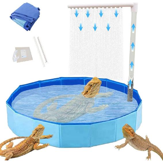 Large Electric Bearded Dragon Pool, Electric Bathtub for Bearded Dragons, Bearded Dragon Pool, Bearded Dragon Swimming Pool with Faucet, Bearded