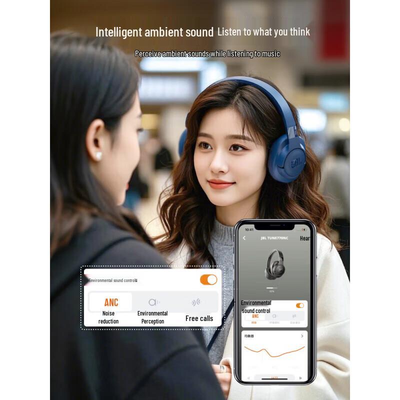 JBL T770NC Wireless Over-Ear Noise-Cancelling Headphones