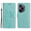 For Honor 400 Pro 5G (Global) Leather Wallet Case Butterfly Flower Imprinted Phone Cover with Strap