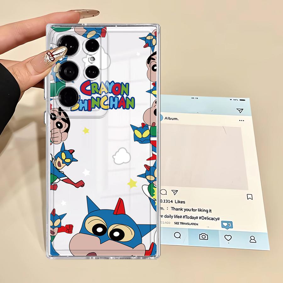 Case for Samsung Galaxy Note 20 Ultra 10 S21 S20 Plus S25 Edge S26 S22 FE S23 Ultra S24 Phone Cover Cartoon Crayons Shinchan