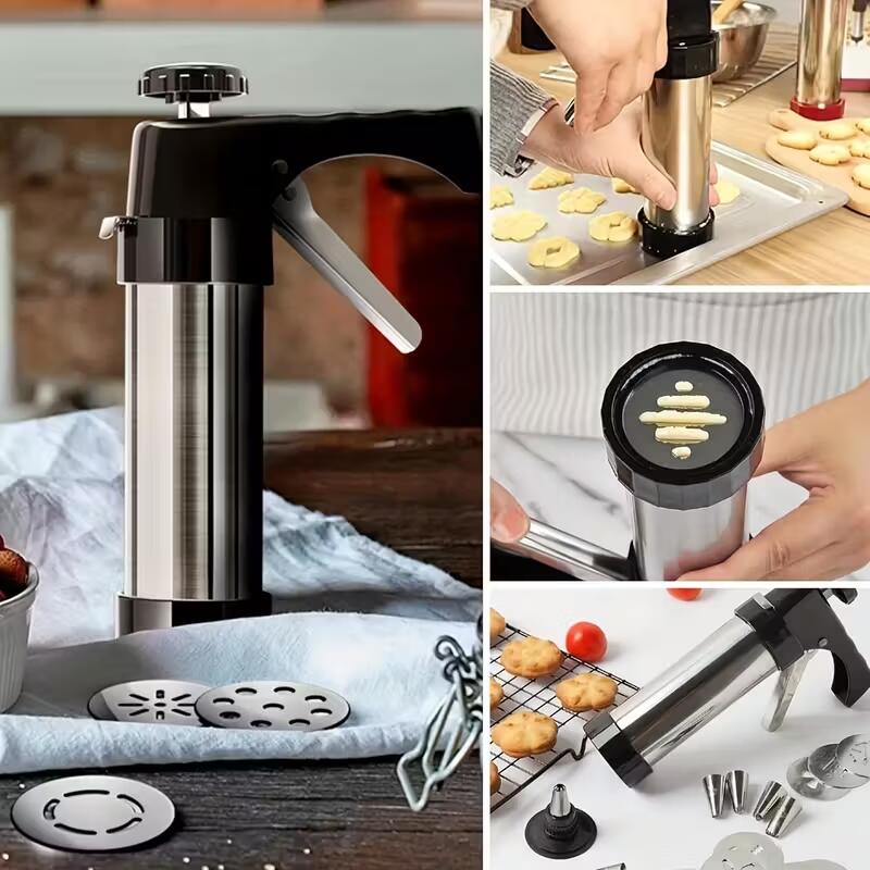 Stainless Steel Cookie Press Kit with Various Nozzles-Perfect for Valentine'S Day,Easter,and More-for Making Dessert Decorations