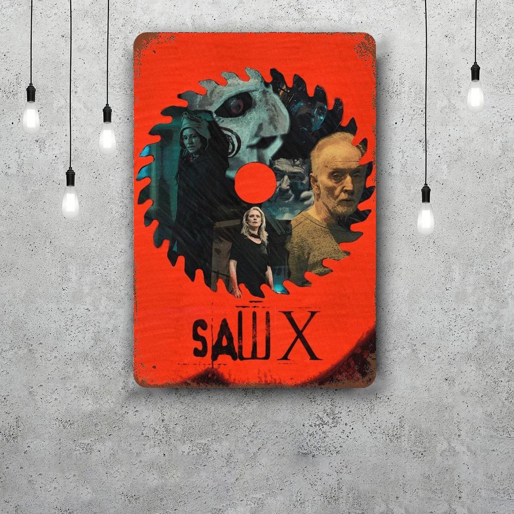Saw X Retro Vintage Tin Sign Poster Decorative Plaque Metal Plate Wall Decor