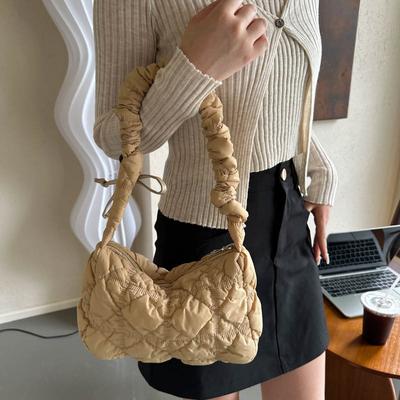 Cloud Bag Bubble Pleated Bag 2025 New Soft Fashion Messenger Bag Nylon Portable Baguette Shoulder Bag Tide