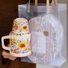 Retro Ceramic Teapot and Large-Capacity Tea Cup Mug Gift for Girls or Best Friends – Ideal Wedding Gift