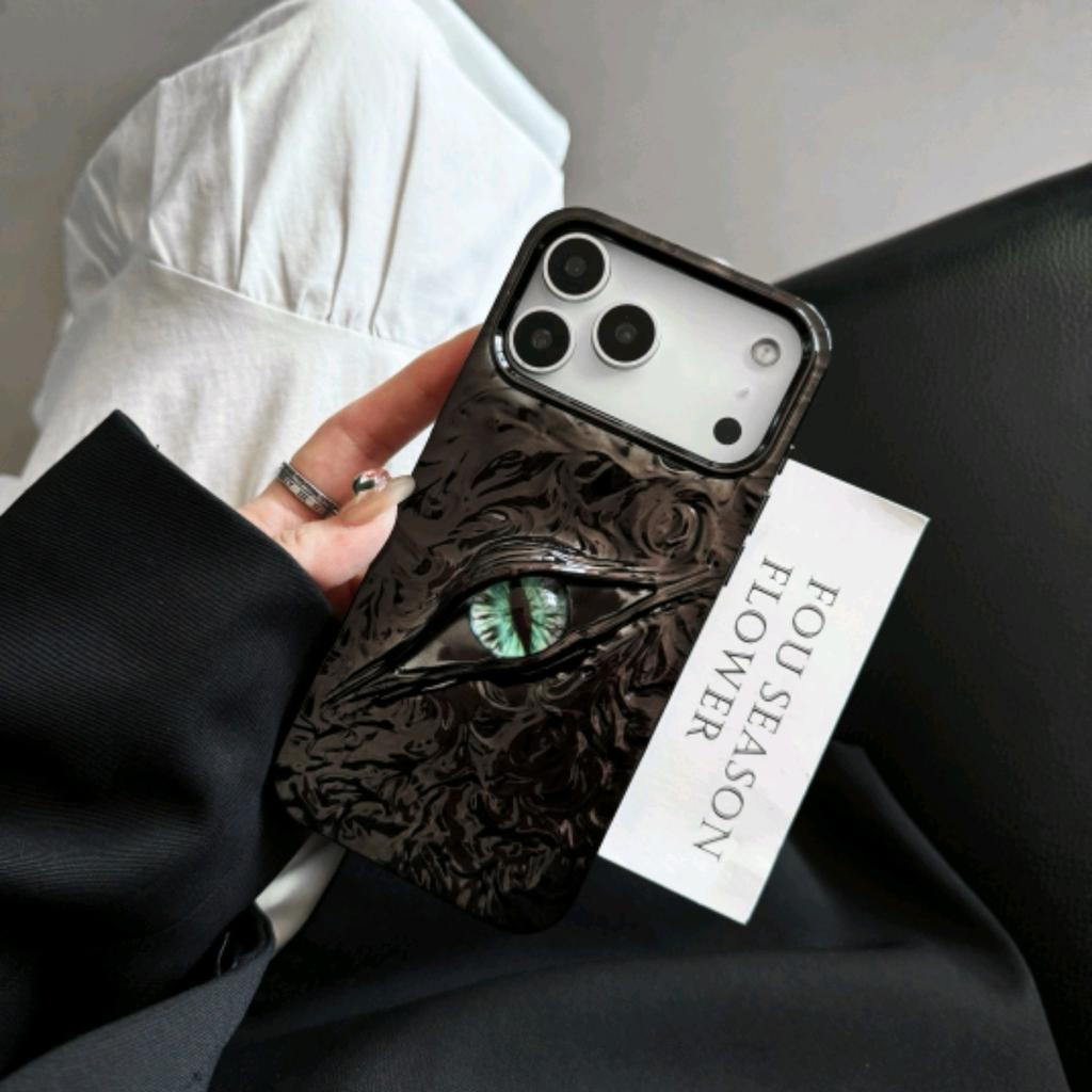 3D-Galvanik Teufelsauge Meteorit Muster Hülle Für iPhone 17 Air 16 15 14 13 12 11 Pro Max Plus Lustige Glücksbringer Stoßfeste Rückseite