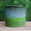 Retro Blue & White Distressed Ceramic Succulent Pot – Simple Decorative Vase for Green Plants & Flowers