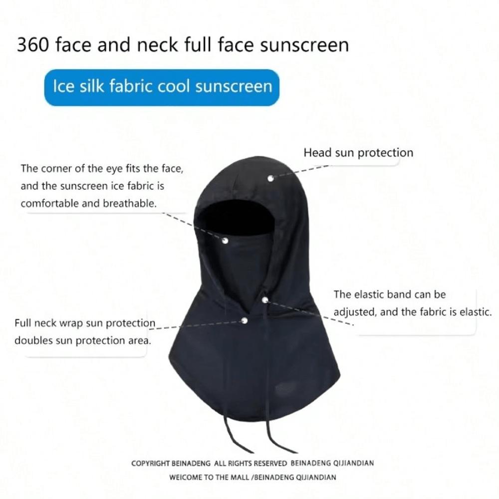 Lightweight Semi-Transparent Full Face Sun Protection Hat, Breathable Outdoor Hiking Camping UV Protection Neck Cover