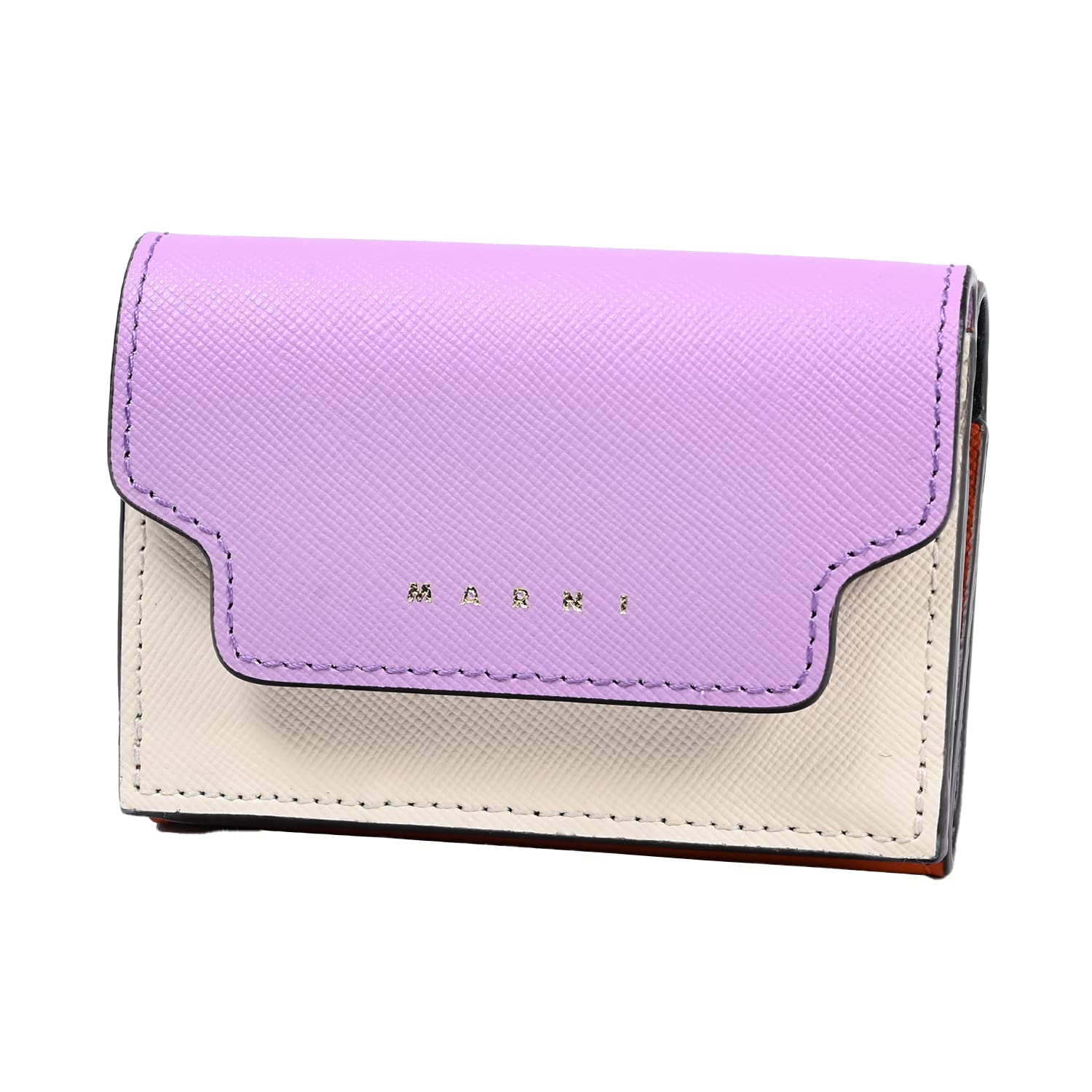 

Marni Trifold Wallet Mini Wallet Smart Wallet Saffiano Leather Talc Light Lila Tabasco PFMOW02U23 LV520 Z620M Women s [Item] бузковий