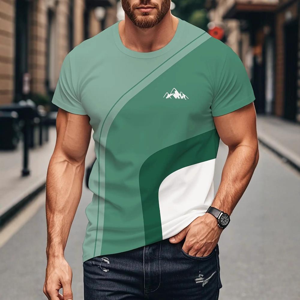 Daily Simple Men s Printed Top Fashion Round Neck Short Sleeve Comfortable Casual T-Shirts Men’s XS