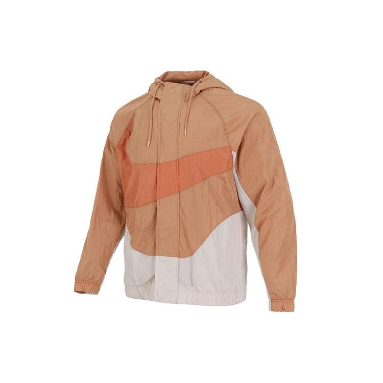 Men s Nike Sportswear Swoosh Contrasting Colors Large Logo Hooded Woven Jacket Orange DD5968-212 L