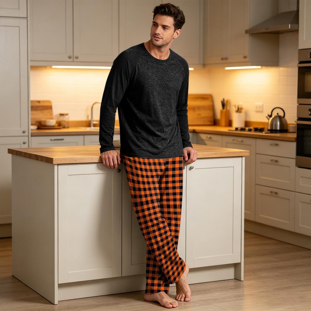 Men's Long Sleeve Pajama Set for Sleep and - Comfortable Nightwear for Relaxation