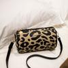 Novel and Fashionable Retro Leopard Print Cylinder Bag New Trendy Shoulder Zipper Messenger Women's Bag