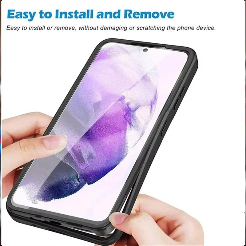 360 Plná Ochrana Kryt pro Samsung Galaxy S25 Ultra S24 S23 Plus A54 A35 A25 A16 A55 A26 A36 A56 Nárazuvzdorné Průhledné Kryty